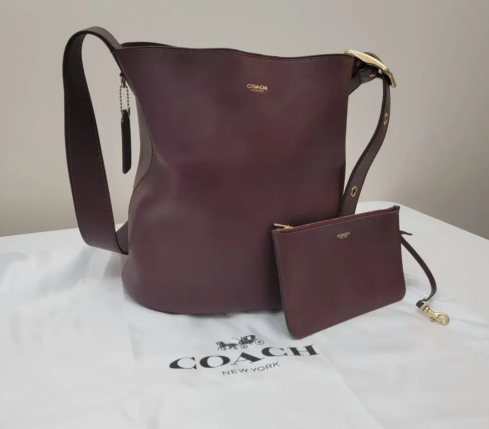 Coach Bleecker Bucket Bag CCC23 Maple Leather w/ Pouch & Dust Bag Like New